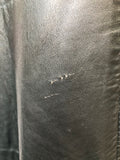 1970s Double Breasted Leather Jacket in Green - Size 16