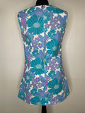 zip back  woodstock  womens  white  vintage  Urban Village Vintage  tunic  sleeveless  short dress  scooter dress  scooter  purple  pink  modette  MOD  mini dress  micro mini  hippy  hippie  flower power  flower  floral print  floral  festival  dress  dolly dress  dolly  daisy  8  60s  1960s  10