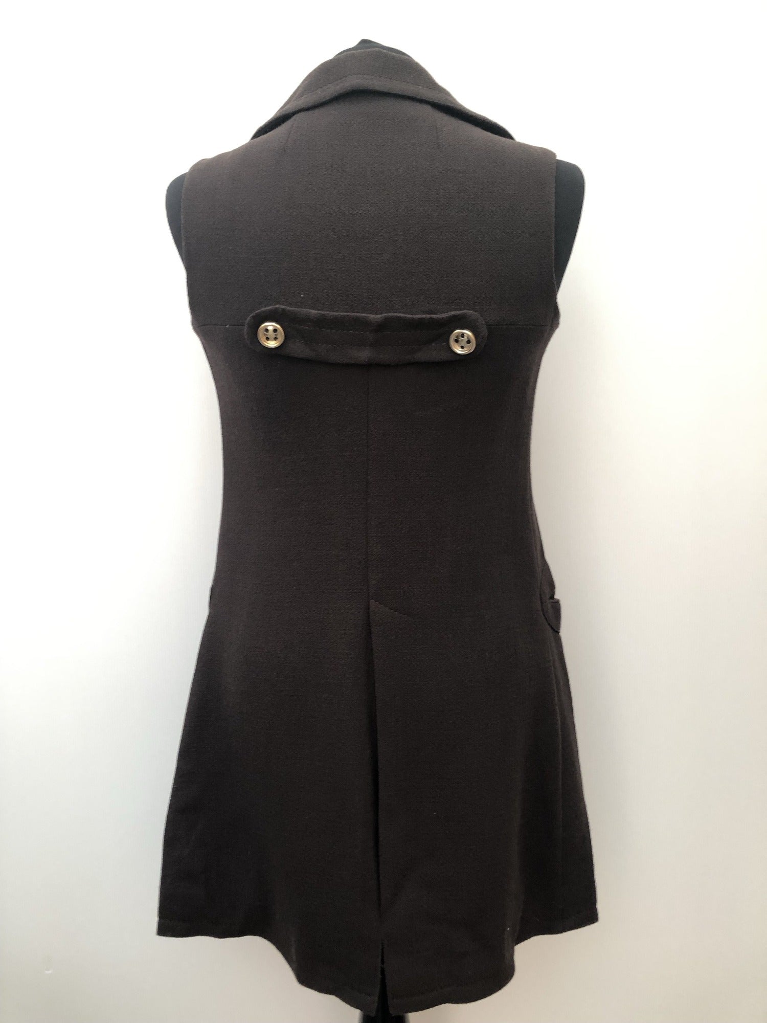 womens  vintage  Urban Village Vintage  urban village  mini dress  dress  button front  brown  8  60s  1960s
