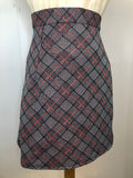 zip  womens  vintage  Urban Village Vintage  urban village  summer  Skirts  skirt  red check  patterned  metallic  grey  glitter  evening  check skirt  ailver  70s  6  1970s
