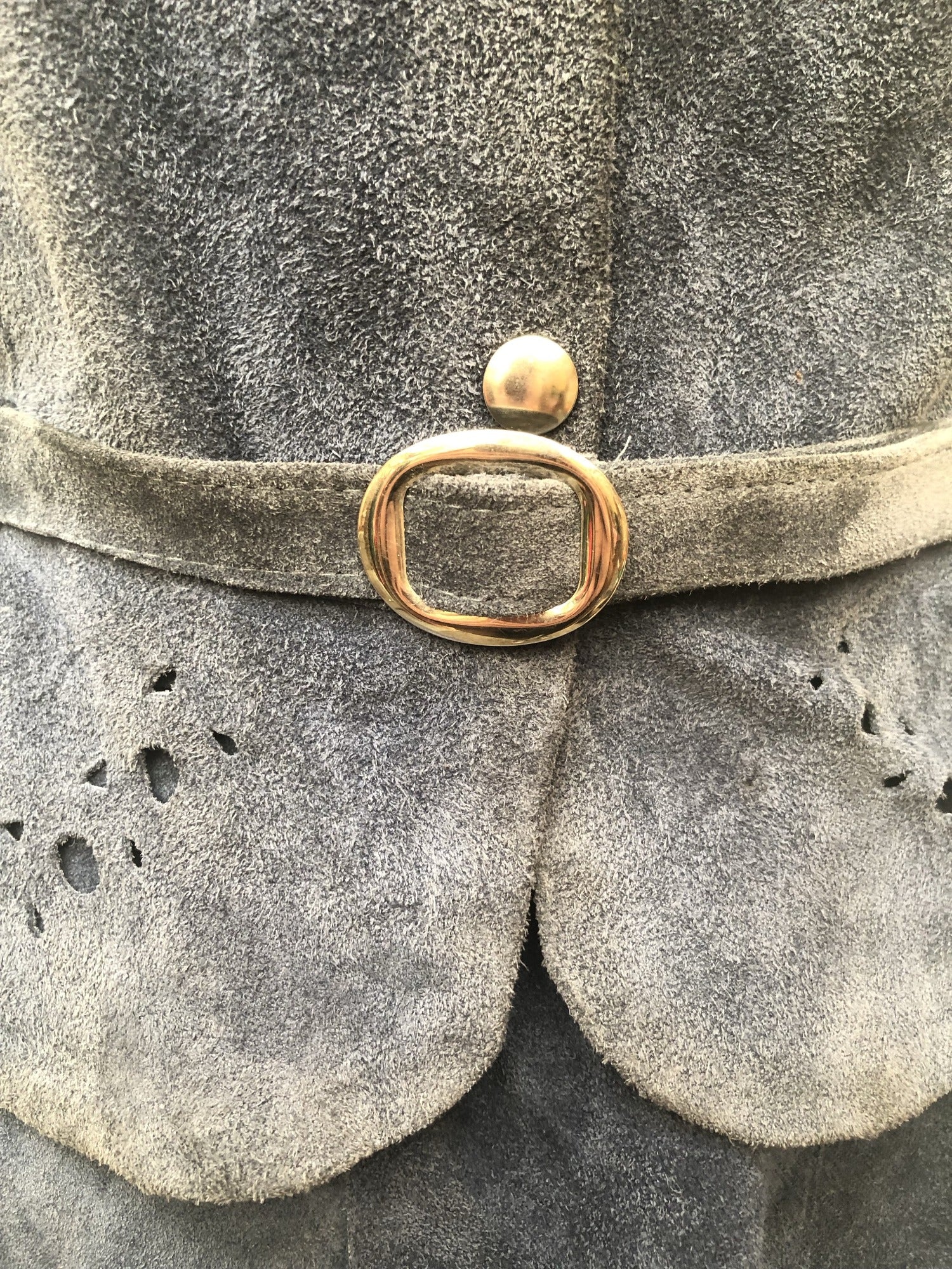 womens  waistcoat  vintage  Urban Village Vintage  two piece  top  suede top  suede skirt  suede  set  formal  blue  60s  1960s  10