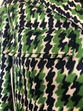 womens  white  vintage  top  print blouse  multi  green  Blue  blouse  beagle collar  70s  1970s  12