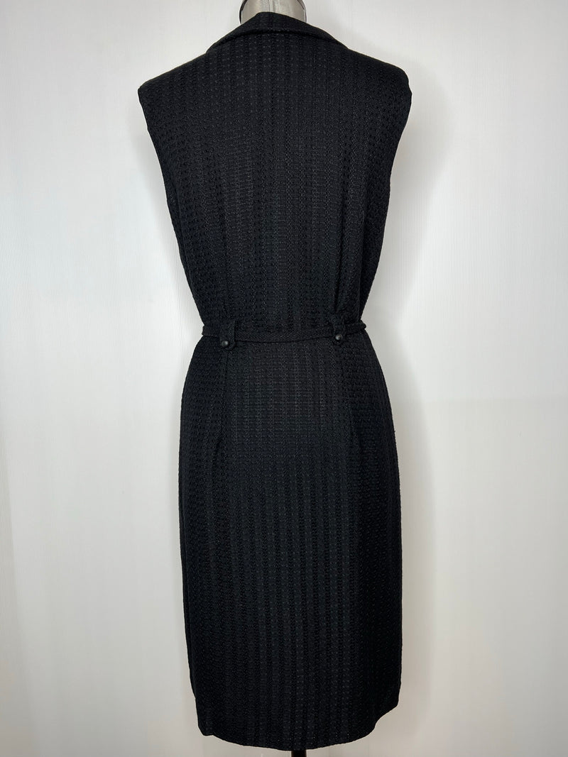 womens  waist belt  vintage  tie waist belt  summer dress  summer  retro  Ranix  dress  collared  black  70s  1970s  12
