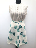1970s Floral Pattern Mini Skirt - Size 8