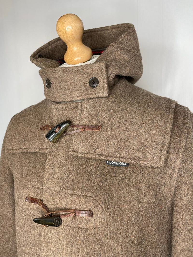 vintage  urban village  toggle  small  hooded  gloverall  football  duffle coat  duffle  coat  check  casuals  brown  70s  1970s