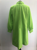 womens  vintage  Urban Village Vintage  MOD  mini dress  Green  dress  back zip  60s  1970s  1960s  14