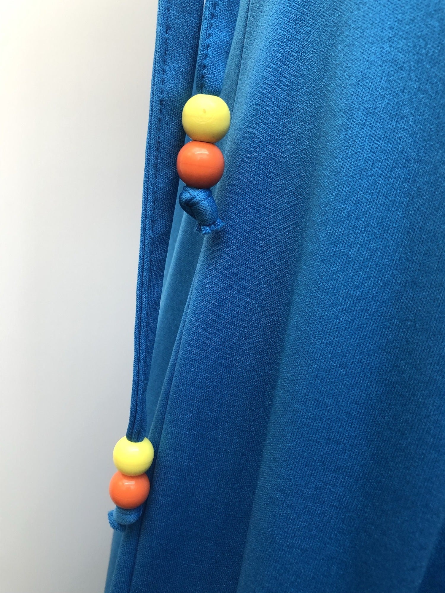 womens  vintage  Urban Village Vintage  sleevless  maxi dress  maxi  glitter  dress  blue  bead strap  70s  1970s  10