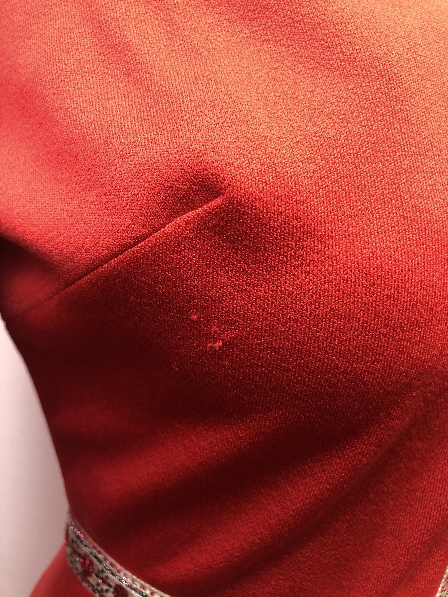 womens  waist belt  vintage  v neck  Urban Village Vintage  Red  midi dress  midi  long sleeve  Embroidered  dress  detailing  8  70s  1970s