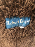 Richard Draper  zip front  zip  womens  vintage  Urban Village Vintage  urban village  Suede Jacket  Suede  sheepskin collar  Sheepskin  pockets  long sleeve  Jacket  hippy  hippie  dark brown  brown  70s  1970s  14