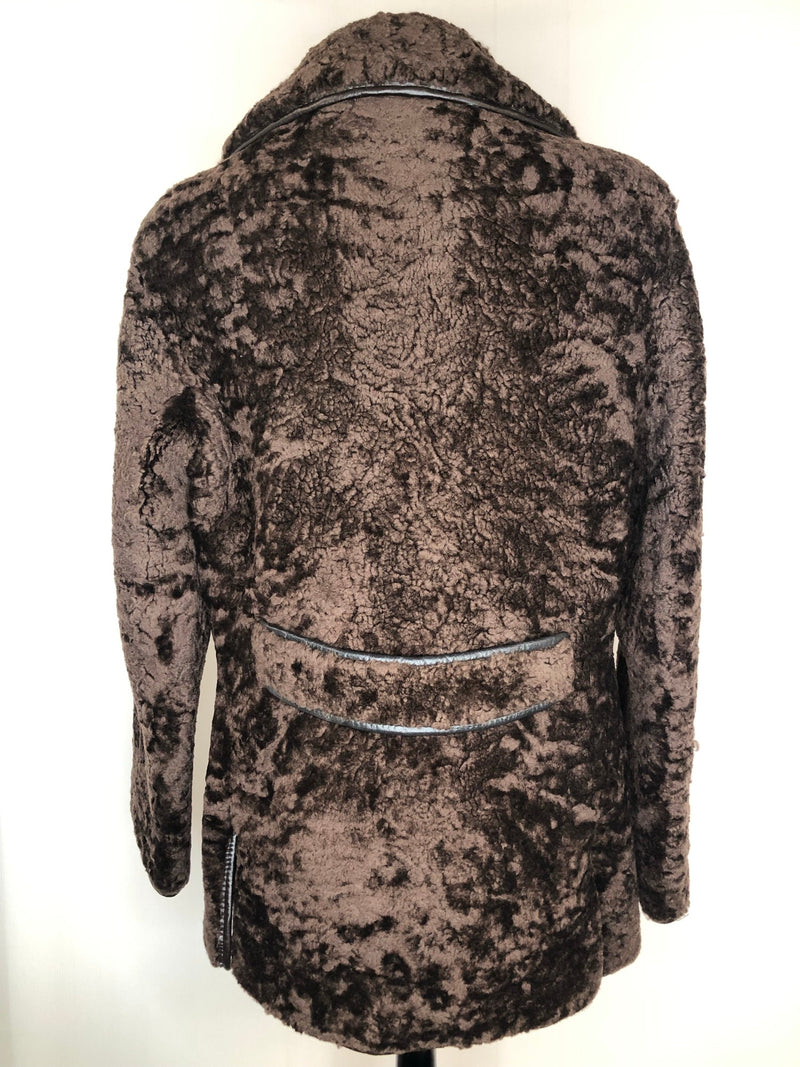 womens jacket  womens coat  womens  Winter Jacket  Winter Coat  winter  vintage  Urban Village Vintage  urban village  teddy  long length coat  Jacket  faux sheepskin  brown  borg  70s  1970s  14