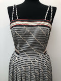 womens  white  vintage  Urban Village Vintage  summer  stripes  multi  dress  double straps  Cresta  black  70s  1970s