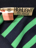 womens  vintage  Urban Village Vintage  urban village  Stripes  shirt  round collar  long sleeve  Highlight  Green  collar  button front  button  blue  blouse  big collar  70s  1970s