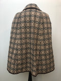 womens  welsh wool  welsh  waistcoat  vintage  two piece  tunic  tapestry  set  MOD  M  green  Gilet  Daffyd Snowdon Design  cape  brown  60s  1960s