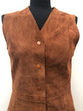 womens  waistcoat  waist belt  vintage  Urban Village Vintage  Suede Jacket  Suede  neospun jersey  midi dress  midi  long waistcoat  brown  70s  1970s  10