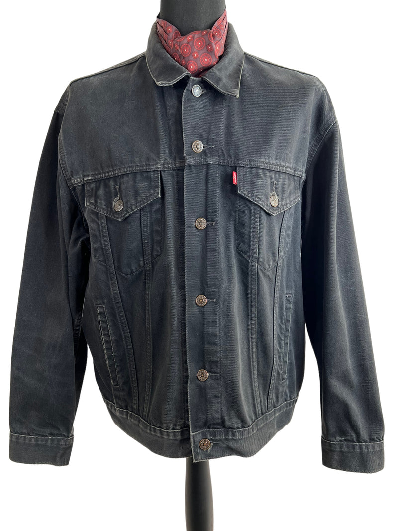 zero waste  XL  vintage  Urban Village Vintage  UK  thrifted  thrift  sustainable  style  store  slow fashion  shop  second hand  save the planet  reuse  red tab  recycled  recycle  recycable  preloved  pockets  online  mens  logo  levis strauss  levis  Jacket  fashion  ethical  Eco friendly  Eco  denim  concious fashion  coat  clothing  clothes  Black Jacket  black  Birmingham