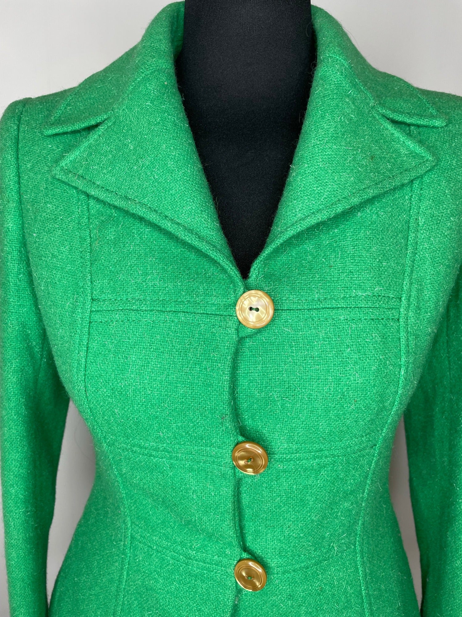 wool jacket  wool  womens  windsmoor  vintage  Urban Village Vintage  suit jacket  jacket  Green  fitted  autumnal  autumn  6  1970s