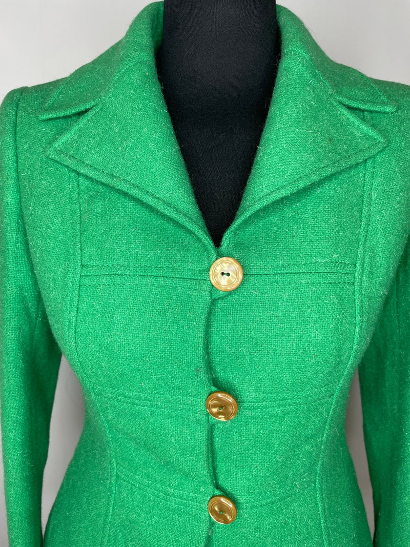 wool jacket  wool  womens  windsmoor  vintage  Urban Village Vintage  suit jacket  jacket  Green  fitted  autumnal  autumn  6  1970s