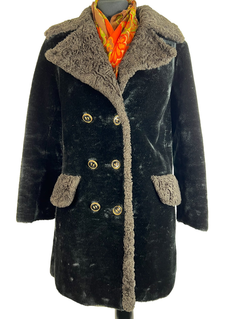 womens jacket  womens coat  womens  Winter Jacket  Winter Coat  winter  Vintage Clothing Birmingham  vintage  Urban Village Vintage  urban village  UK  style  pockets  modette  MOD  long sleeves  long sleeve  long length coat  long length  long coat  long  light brown  ladies  Jacket  faux sheepskin  faux fur  faux collar  faux  fashion  double breasted coat  double breasted  dark brown  collared  clothing  clothes  brown  black  birmingham  12