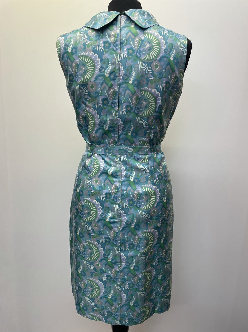womens  waist belt  vintage  Urban Village Vintage  urban village  turqoise  sleeveless  Paisley Print  paisley inspired  paisley  MOD  midi dress  midi  high neck  dress  collar  bradrex  bow tie  bow detail  bow  blue  belted dress  belted  belt detail  belt  60s  1960s  12