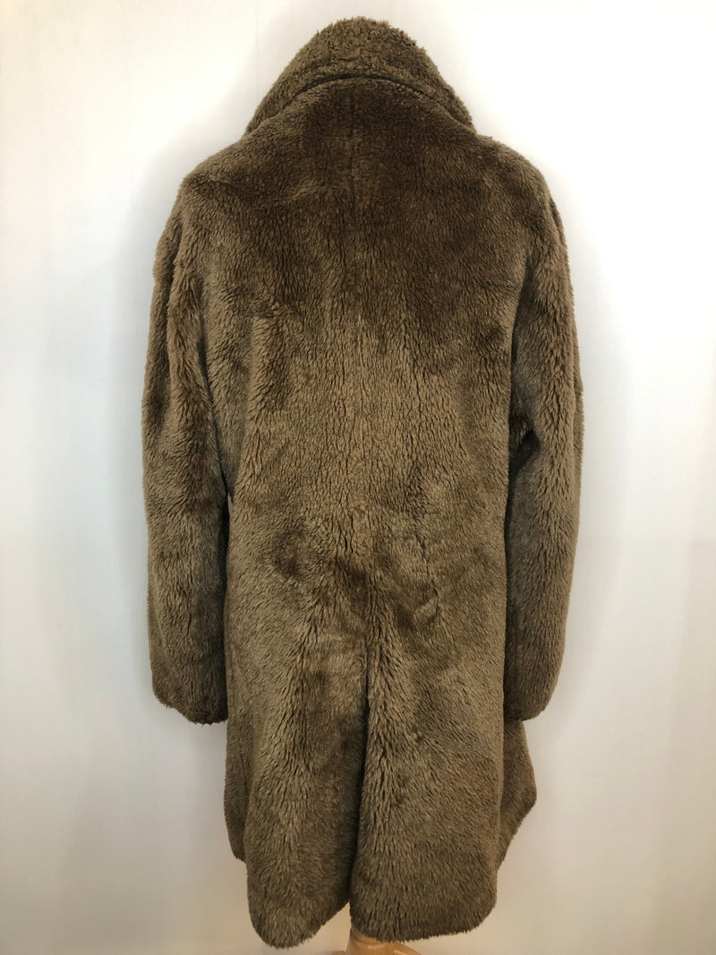 Winter Jacket  Winter Coat  winter  vintage  Urban Village Vintage  urban village  teddy  Mens jacket  mens coat  mens  long length coat  long length  L  Jacket  faux sheepskin  brown  70s  1970s