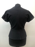 womens  vintage  Urban Village Vintage  top  button front  blouse  black  70s  70  1970s  10