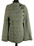Vintage 1960s Welsh Wool Tapestry Cape in Green by Eclipse - Size S
