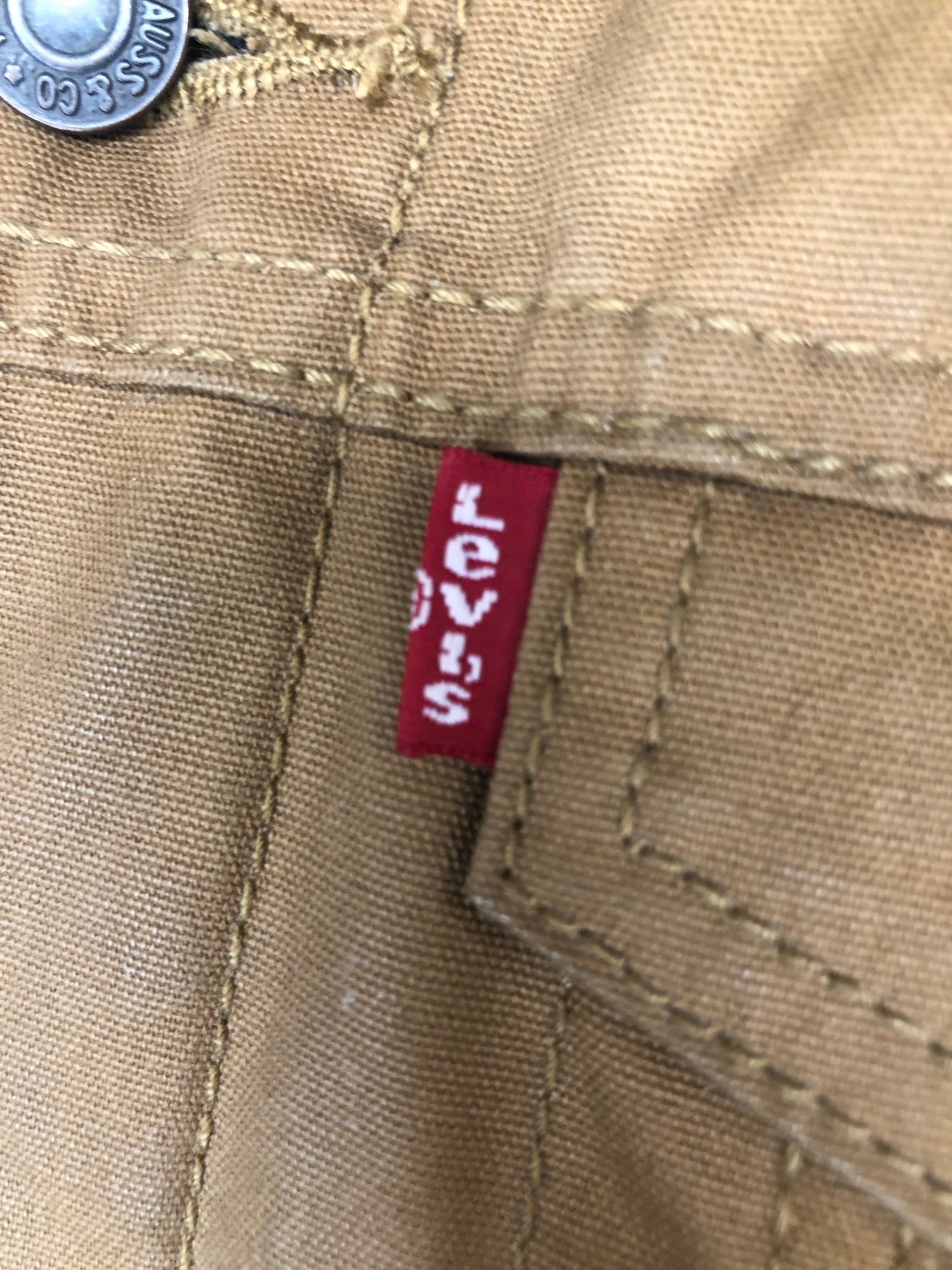 red tab  mod  mens  M  Levis  levi strauss  jean  Jacket  Denim jacket  denim  check lining  brown