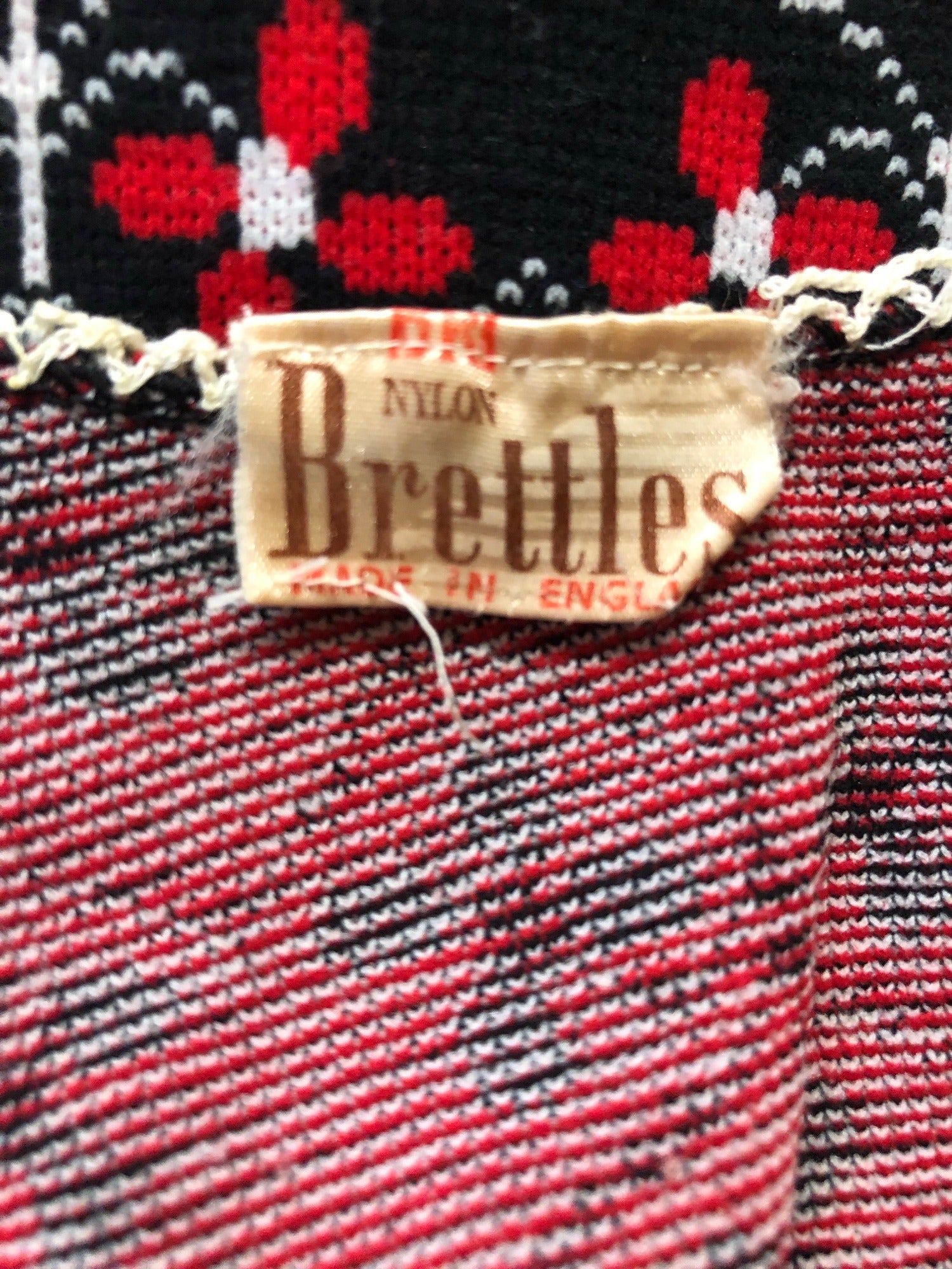 vintage  vest  Urban Village Vintage  urban village  tank  red  patterned  pattern  multi  knitwear  knitted  knit  floral pattern  black  70s  1970s