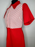 womens  vintage  Urban Village Vintage  urban village  stripe  retro  red  pointed collar  MOD  gogo  dress  collared dress  collared  collar  chevron  big collar  60s  1960s  12