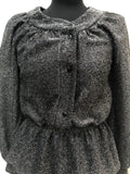 womens  Warwick Model  vintage  Urban Village Vintage  top  silver  lurex  disco  blouse  black  balloon sleeves  70s  70  1970s  10