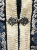 womens  vintage  Urban Village Vintage  patterned  pattern  long sleeve  knitwear  knitted  knit  fairisle  cream  cardigan  blue  70s  1970s  16  14-16  14