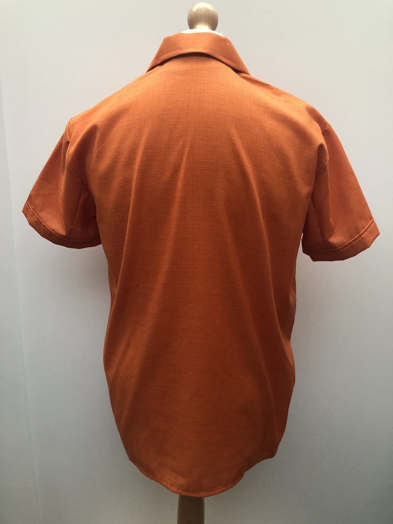 vintage  Urban Village Vintage  urban village  short sleeved  short sleeve  Shirt  Printed T-Shirt  print  orange  Mens Shirts  mens  M  dagger collar  dagger  Cotton  button  Biigelfrei