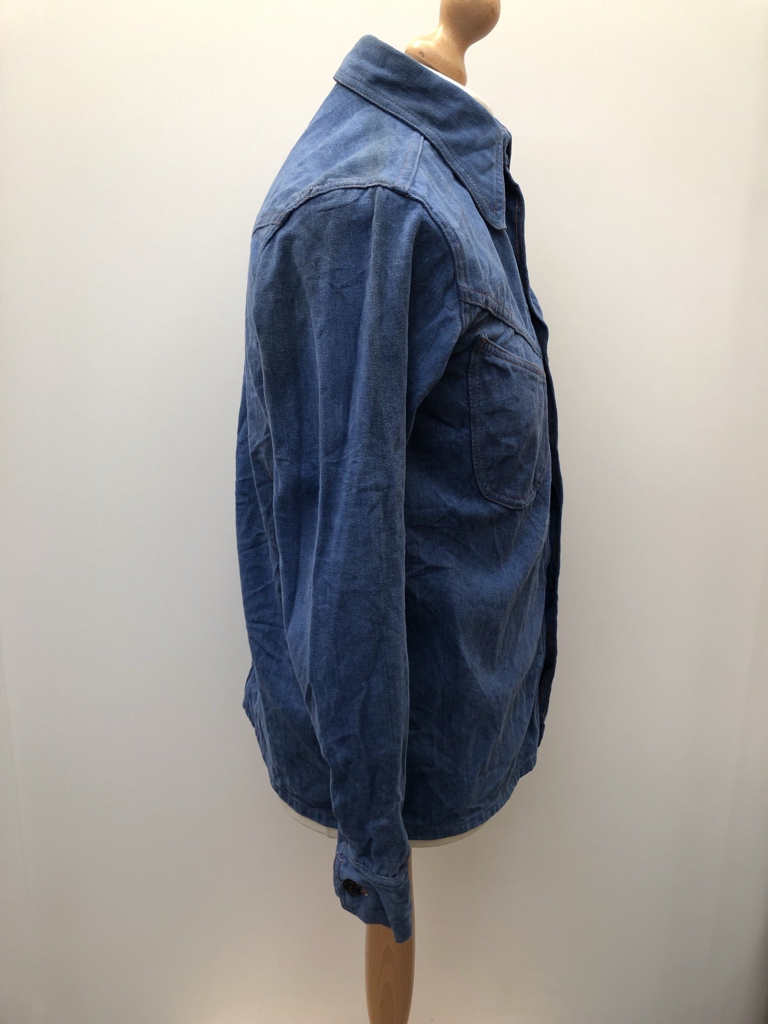 western  vintage  Urban Village Vintage  urban village  shirt  S  press stud  mens  denim style  denim shirt  denim  button fastening