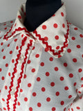 womens  white  vintage  Urban Village Vintage  short dress  scooter dress  scooter  rickrack  red polka dot  Polka Dot  pink  modette  MOD  mini dress  micro mini  long sleeved  long sleeve  large collar  dress  dolly dress  dolly  collared dress  collared  collar dress  collar  Beagle collar  70s  60s  1970s  1960s  10