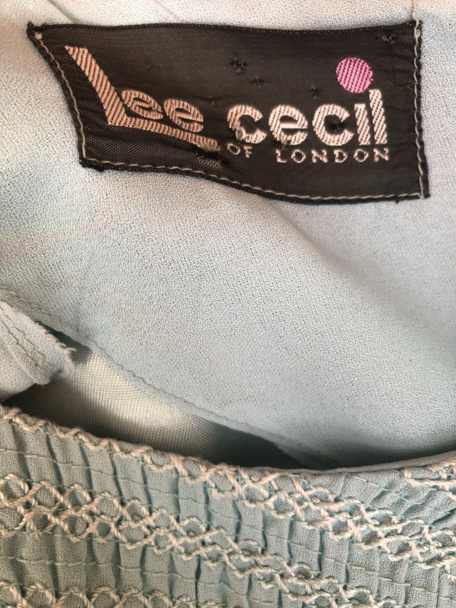 womens  vintage  Urban Village Vintage  stitch detailing  stitch detail  retro  mini dress  mini  long sleeve  Lee Cecil of London  dress  blue  60s  1960s  1960  10