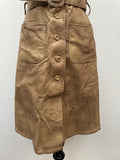 womens  waist belt  vintage  Urban Village Vintage  urban village  suede and leathercraft limited  sleevless  retro  pockets  MOD  midi dress  midi  Leather Dress  Leather  dress  button  brown  Belted waist  belted dress  belted  belt  beige  8