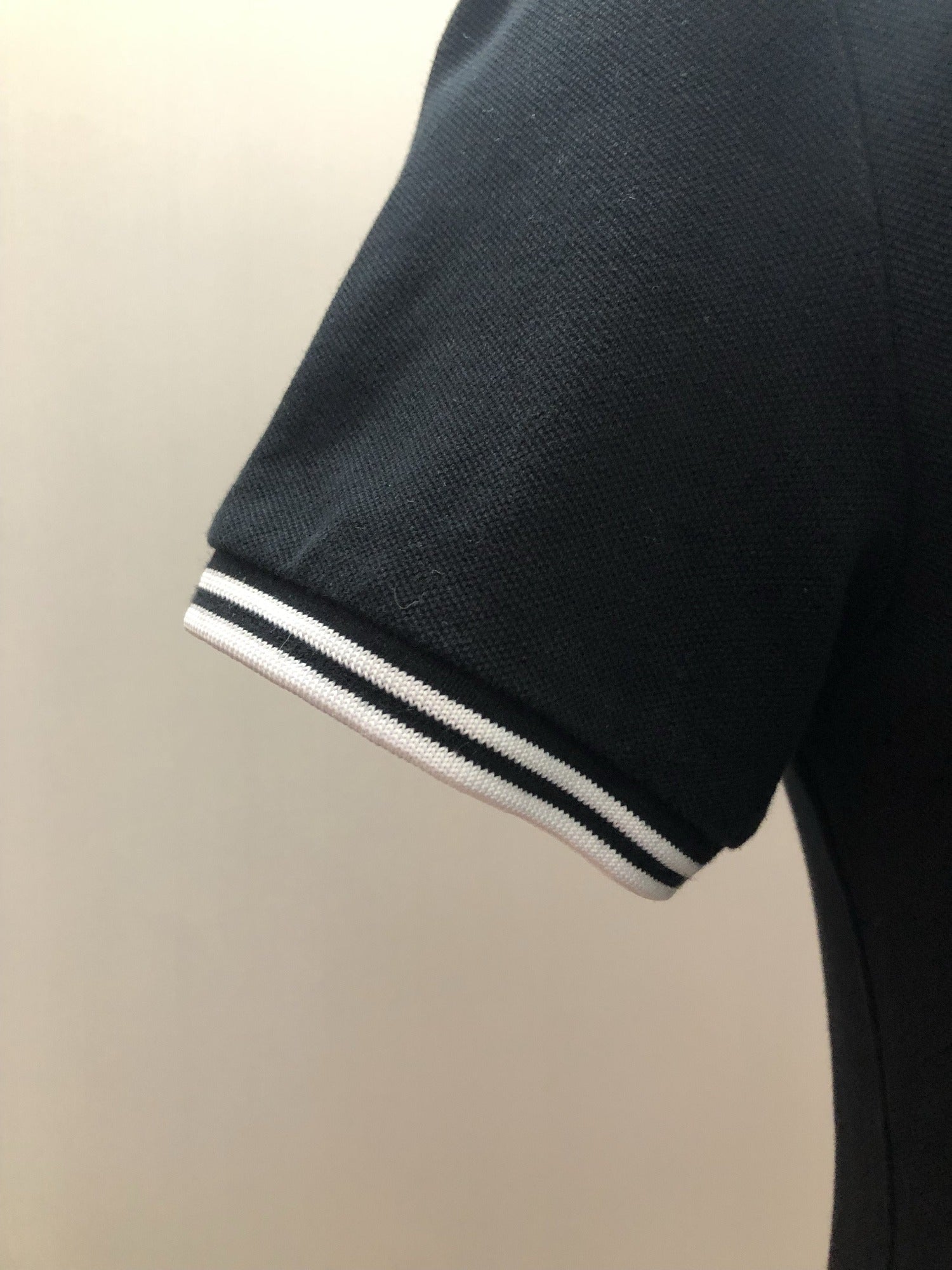 womens  Urban Village Vintage  T-Shirt  striped  polo top  polo  MOD  Fred Perry  embroidered logo  black  8