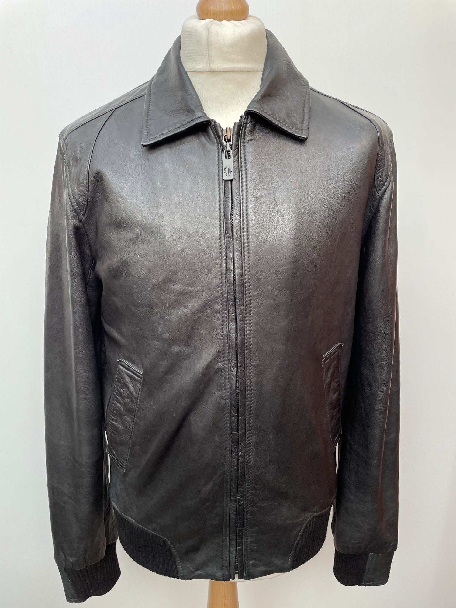 vintage  MOD  Mens jacket  mens coat  Mens Bomber jacket  mens  l  Jacket  Black Leather  Black Jacket  black  ben sherman