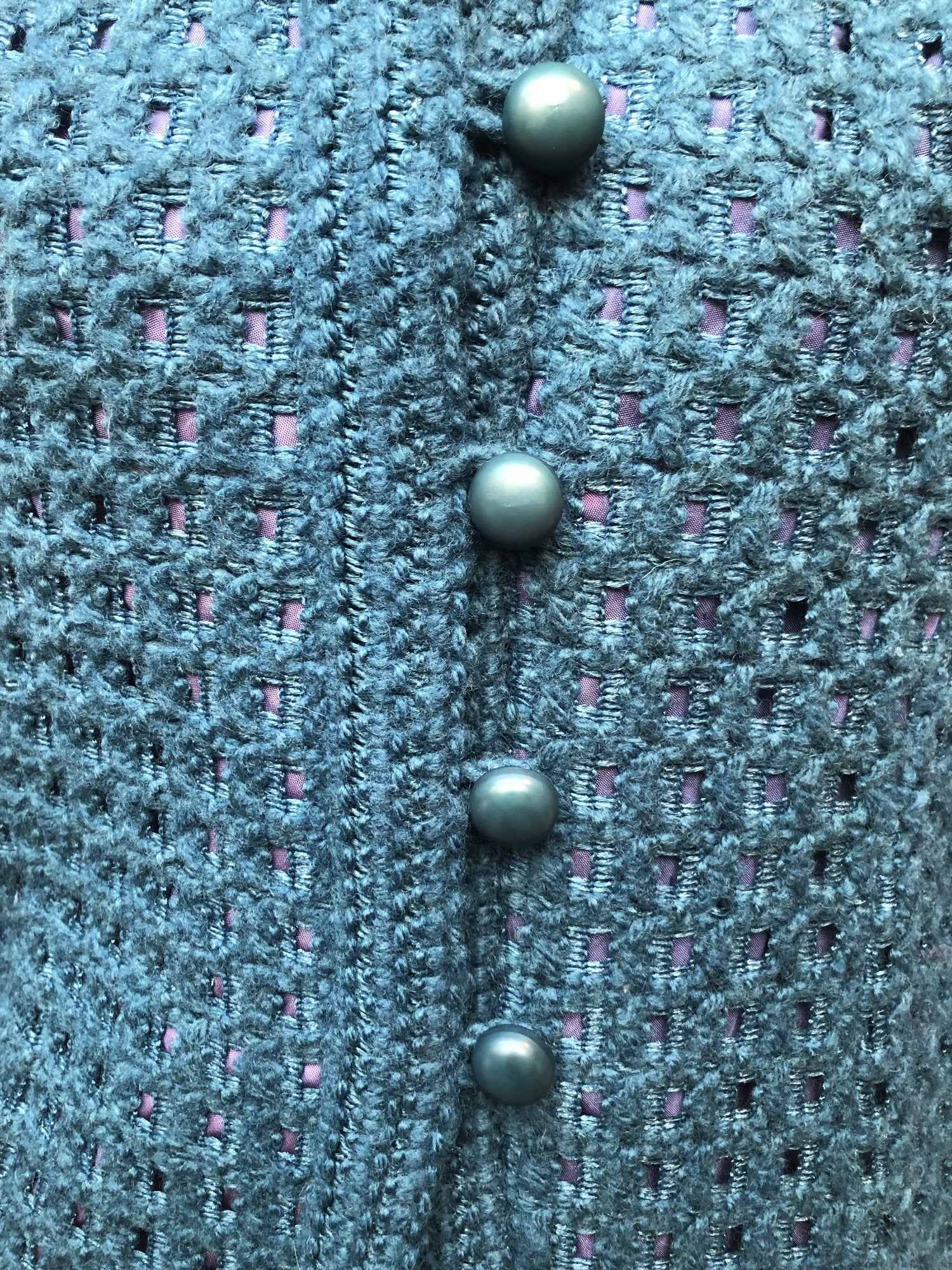 womens  vintage  Urban Village Vintage  urban village  patterned  pattern  Long sleeved top  long sleeve  lined  knitwear  knitted  knit  Jacket  Hardy Amies Boutique  collar  button down  blue  60s  1960s  10