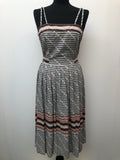 womens  white  vintage  Urban Village Vintage  summer  stripes  multi  dress  double straps  Cresta  black  70s  1970s