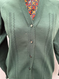 womens  vintage  Urban Village Vintage  urban village  MOD  long sleeve  knitted  knit  Green  goldwear england  fine knit  elasticated  cardigan  cardi  button fastening  button  60s  1960s  14