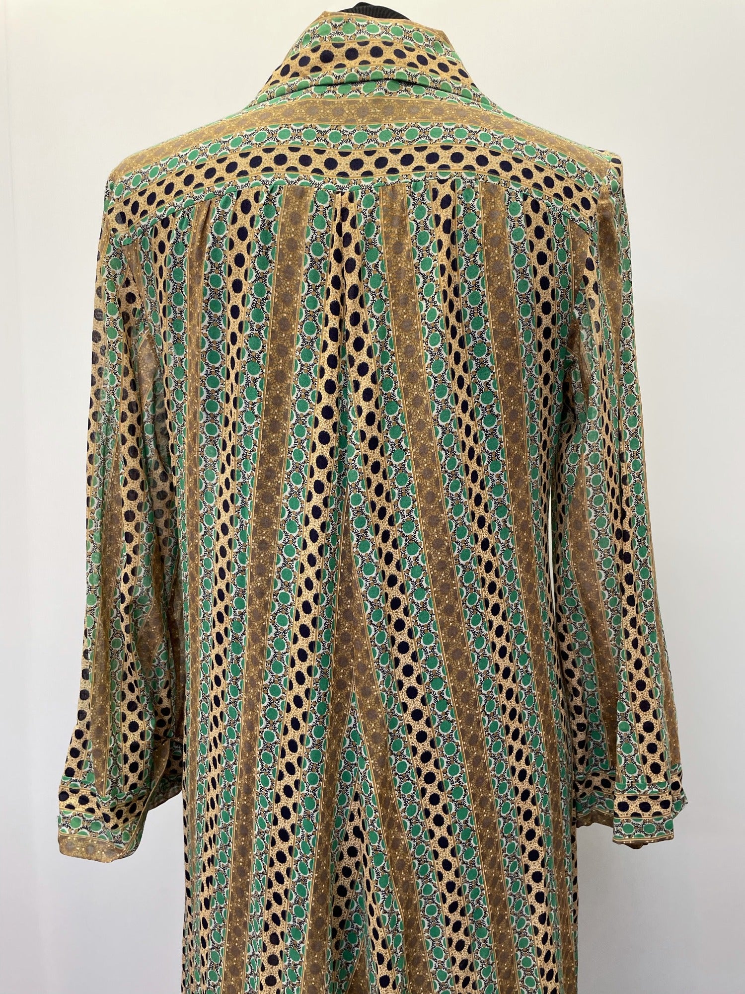 womens  vintage  v neck  Urban Village Vintage  urban village  summer dress  summer  retro  maxi dress  long sleeve  jaeger  Green  dress  collar  brown  boho  big collar  belted dress  70s  70  60s  1970s  1960s  12