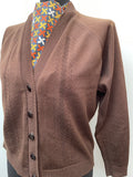 womens  vintage  Urban Village Vintage  urban village  Trevira 2000  trevira  stretch fabric  retro  polyester  patterned  pattern  long sleeve  knitwear  knitted  knit  elasticated  cardigan  cardi  button  brown  60s  1960s  12