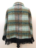 vintage  Urban Village Vintage  tartan  poncho  Green  check  cape  blue  60s  1960s  10