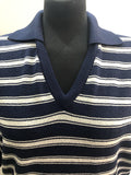 womens top  womens  white  vintage  V-Neck  Urban Village Vintage  urban village  tops  top  light knitwear  knitwear  jaeger  collar  blue  70s  70  1970s  14