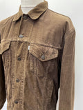 white tag  vintage  Urban Village Vintage  urban village  pockets  mens  long sleeves  long sleeved  long sleeve  levis strauss  levis  levi strauss  levi  Jacket  denim style  Denim jacket  denim  corduroy  cords  corded  cord  collared  collar  chest pockets  button front  button  brown  70s  1970s