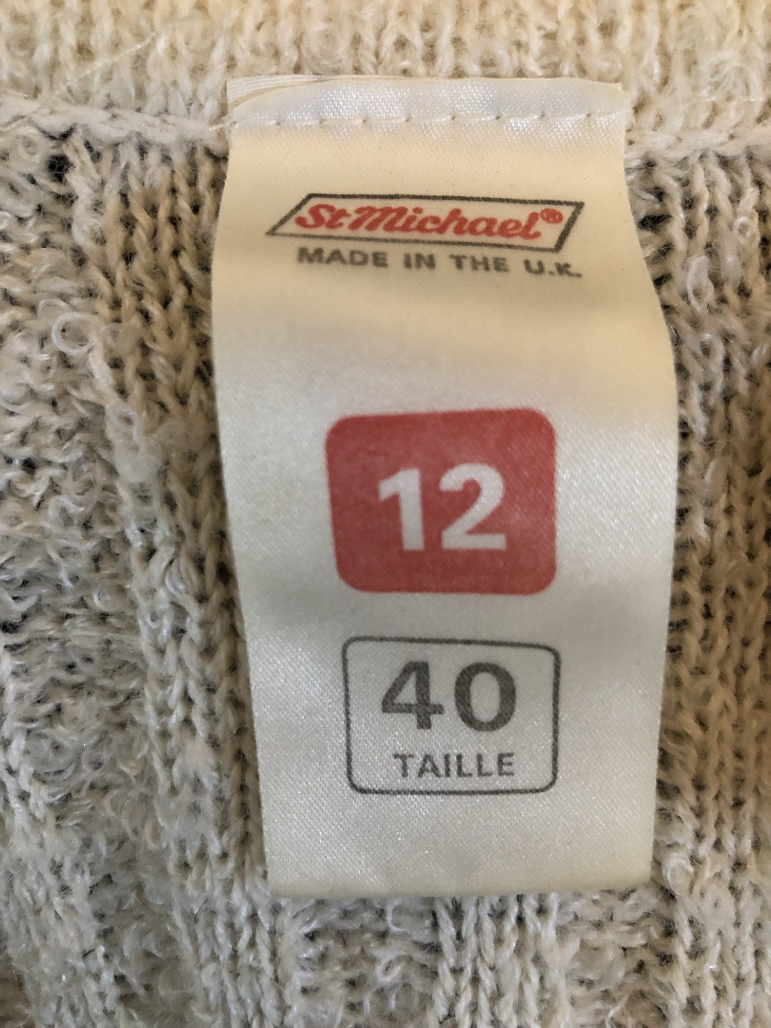 womens  vintage  Urban Village Vintage  urban village  St Michael  pockets  open cardigan  knitwear  knitted  knit  cream  cardigan  cardi  button  70s  1970s  10