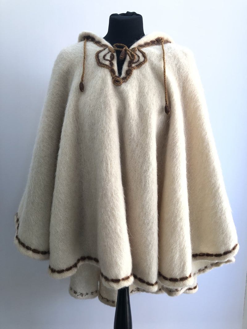 Wool Blend  wool  womens  vintage  Urban Village Vintage  urban village  stitch detailing  stitch detail  S  poncho  mens  knitwear  knitted  knit  Jacket  hippie  festival  cream  cape  boho  autumnal  autumn  70s  1970s