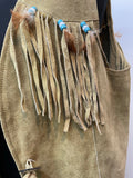 1970s Suede Fringed Waistcoat - Size L