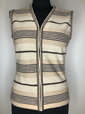 1970s Striped Knitted Tunic Top by Ladies Pride - Size UK 10